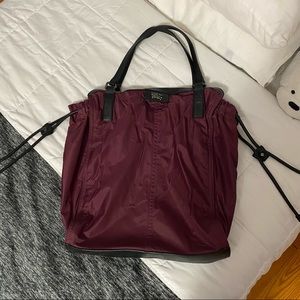 Pre-owned Burberry Tote - Nylon/leather lined Plum/black
